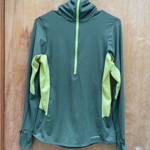 Patagonia Women's All Weather 1/2 Zip-Neck Top Pullover Green Long Sleeve Medium